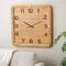 31" Brown Wood & Rattan Handmade Woven Decorative Wall Clock